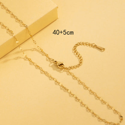 Simple Style Solid Color Stainless Steel Plating 18k Gold Plated Necklace