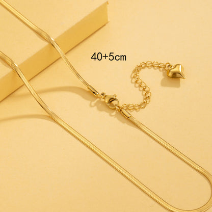 Simple Style Solid Color Stainless Steel Plating 18k Gold Plated Necklace