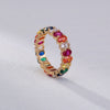 Simple Color Star Constellation Adjustable Opening Rainbow Zircon Copper Ring