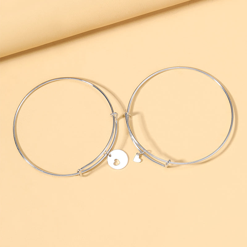 Simple Style Heart Shape Alloy Women's Bracelets