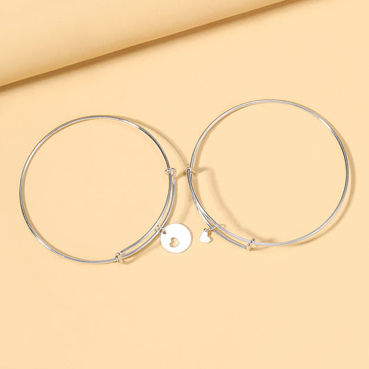 Simple Style Heart Shape Alloy Women's Bracelets