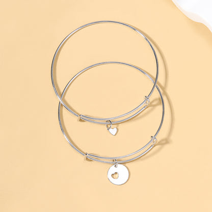 Simple Style Heart Shape Alloy Women's Bracelets