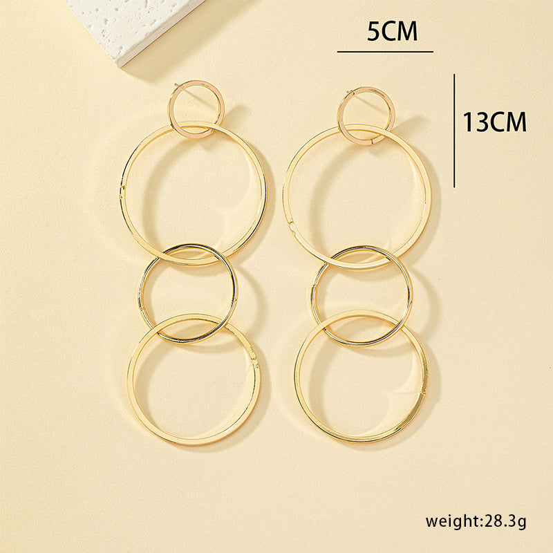 1 Pair Ig Style Simple Style Circle Plating Metal Drop Earrings