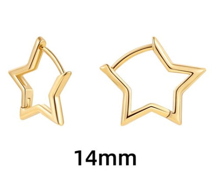 1 Pair Simple Style Classic Style Heart Shape Plating Stainless Steel Gold Plated Earrings