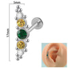 1 Piece Simple Style Round Stainless Steel Inlay Zircon Lip Stud Ear Studs