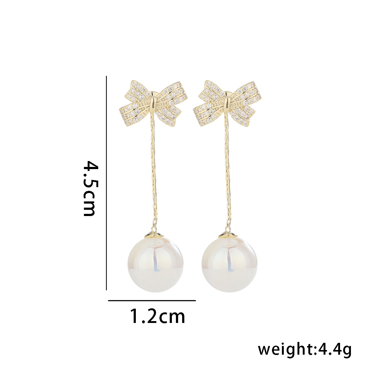 1 Pair Simple Style Classic Style Bow Knot Plating Inlay Copper Zircon 14k Gold Plated Drop Earrings