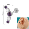 1 Piece Simple Style Round Stainless Steel Inlay Zircon Lip Stud Ear Studs