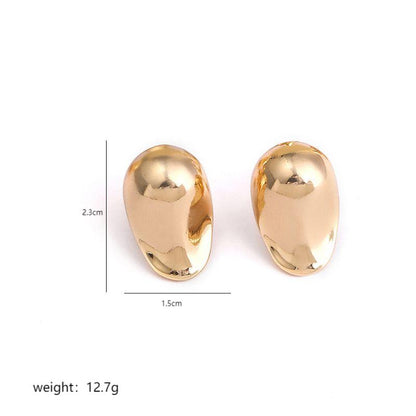 1 Pair Elegant Streetwear Commute C Shape Geometric Plating Copper 18k Gold Plated Ear Studs