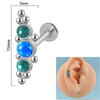 1 Piece Simple Style Round Stainless Steel Inlay Zircon Lip Stud Ear Studs