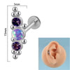 1 Piece Simple Style Round Stainless Steel Inlay Zircon Lip Stud Ear Studs