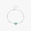 Ig Style Sweet Heart Shape Sterling Silver Epoxy Plating Inlay Zircon Rhodium Plated Bracelets