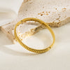 Retro Streetwear Solid Color Stainless Steel Plating 18k Gold Plated Bangle