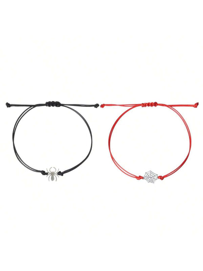 Hip-hop Retro Commute Spider Alloy Rope Handmade Couple Bracelets