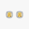 1 Pair Ig Style Elegant Geometric Color Block Plating Inlay Sterling Silver Zircon Rhodium Plated Ear Studs