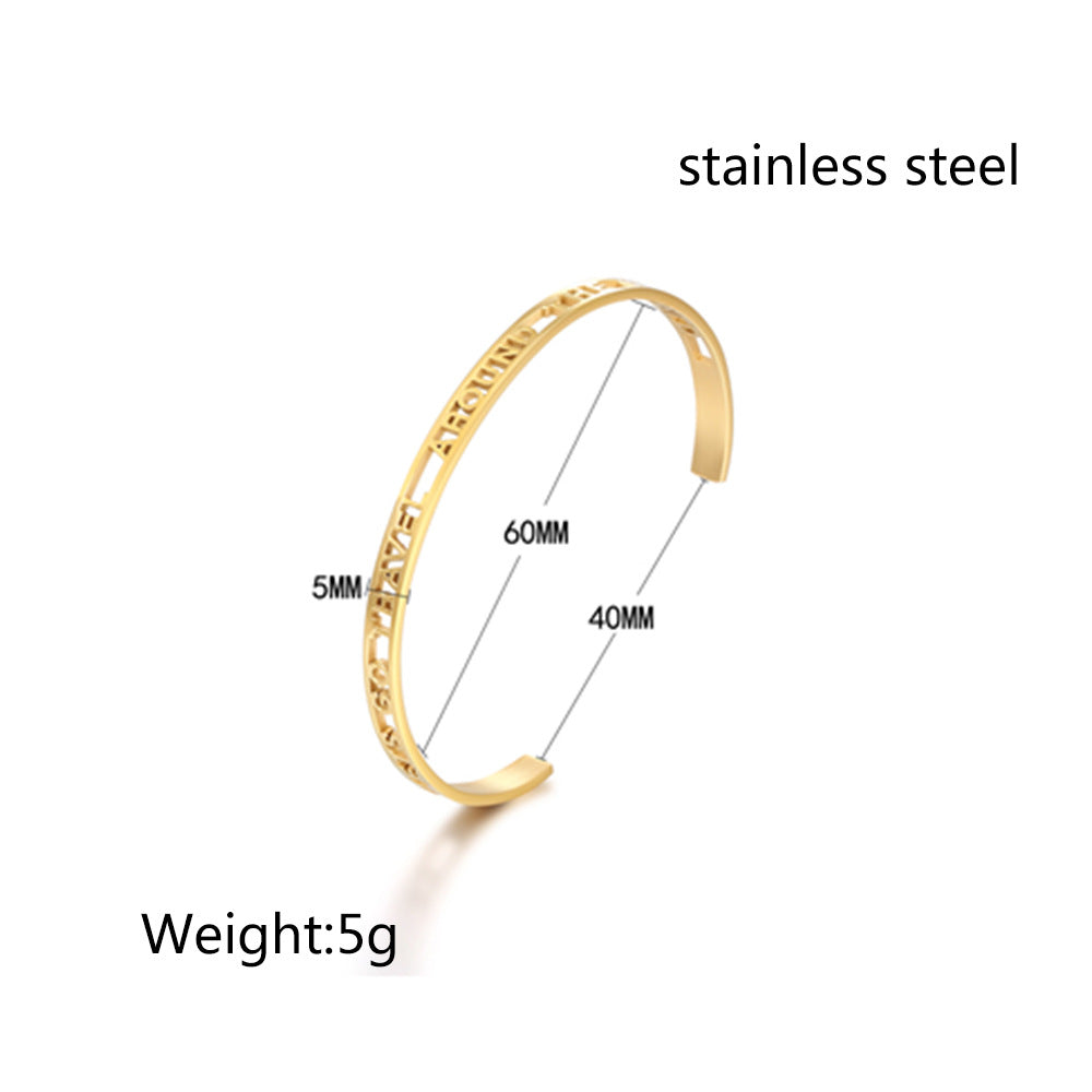 Retro Solid Color Titanium Steel Plating Bangle