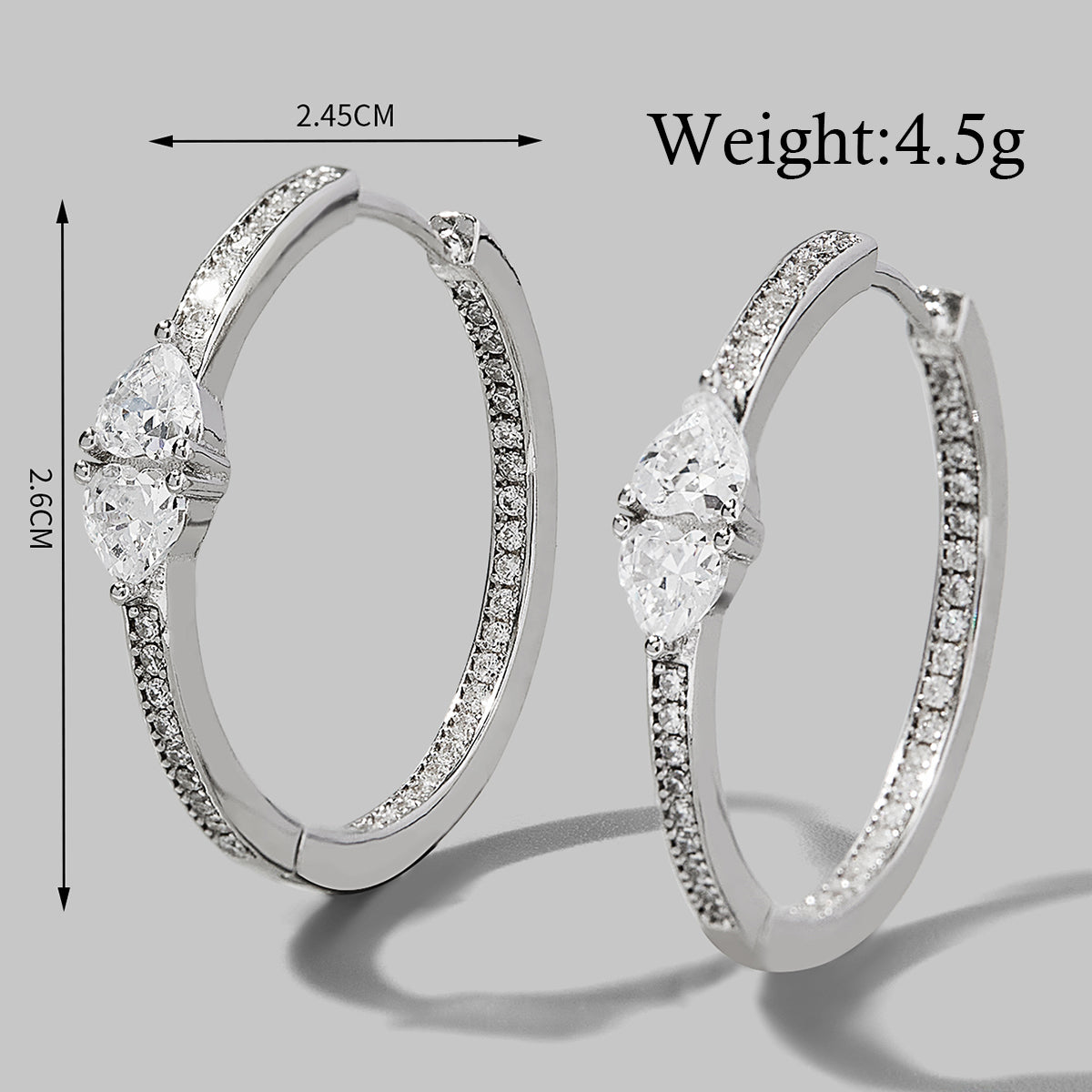 1 Pair Elegant Romantic Circle Plating Inlay Sterling Silver Zircon 14k Gold Plated White Gold Plated Hoop Earrings