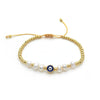 Simple Style Classic Style Devil's Eye Freshwater Pearl Copper Beaded Bracelets