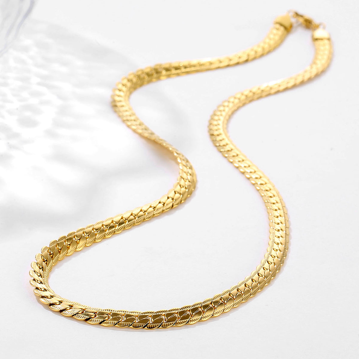 Wholesale Hip-hop Punk Solid Color Stainless Steel Plating 18k Gold Plated Necklace