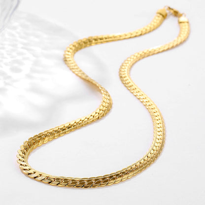 Wholesale Hip-hop Punk Solid Color Stainless Steel Plating 18k Gold Plated Necklace