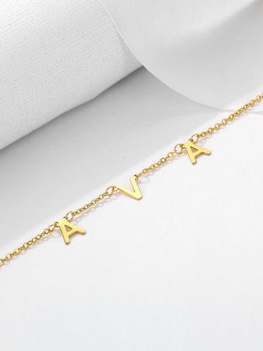 Simple Style Letter Stainless Steel Plating 18k Gold Plated Necklace