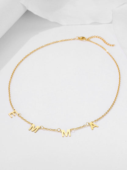 Simple Style Letter Stainless Steel Plating 18k Gold Plated Necklace