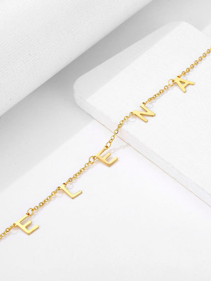 Simple Style Letter Stainless Steel Plating 18k Gold Plated Necklace