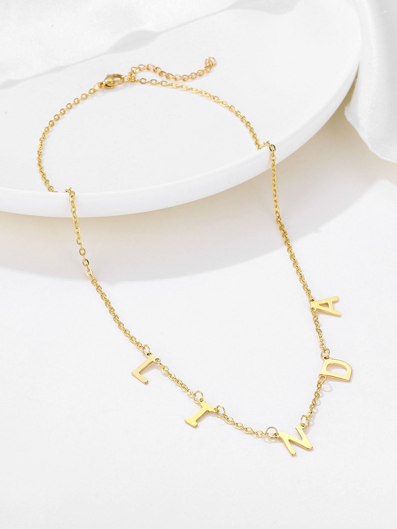 Simple Style Letter Stainless Steel Plating 18k Gold Plated Necklace