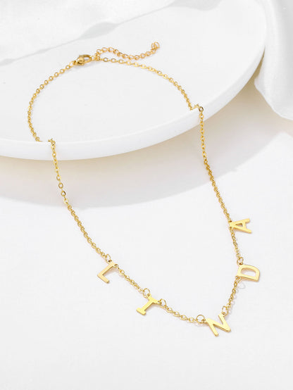 Simple Style Letter Stainless Steel Plating 18k Gold Plated Necklace