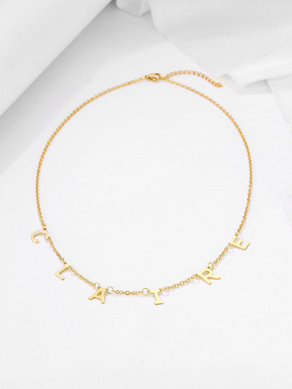 Simple Style Letter Stainless Steel Plating 18k Gold Plated Necklace