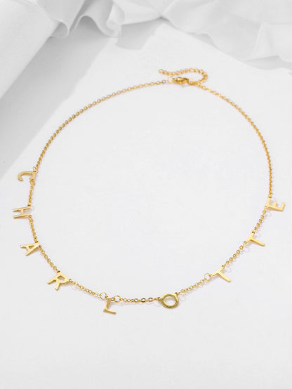 Simple Style Letter Stainless Steel Plating 18k Gold Plated Necklace