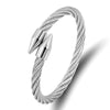 Rock Streetwear Solid Color Stainless Steel Plating Bangle