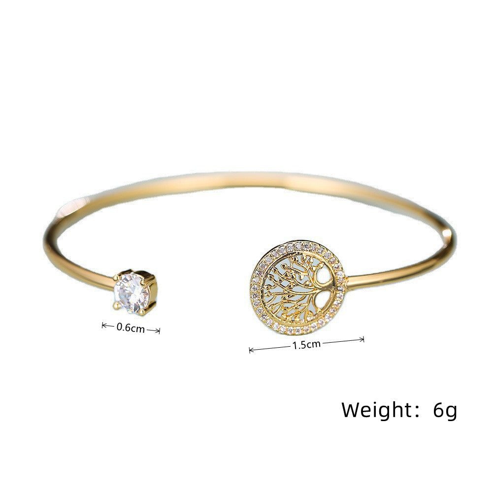 Elegant Lady Classic Style Round Alloy Iron Inlay Rhinestones Rose Gold Plated Gold Plated Silver Plated Women's Bangle