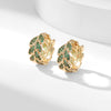 1 Pair Vacation Leaf Leaves Plating Inlay Copper Zircon Gold Plated Earrings