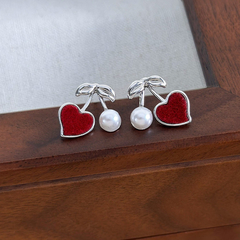 1 Pair Simple Style Classic Style Heart Shape Asymmetrical Plating Alloy Silver Plated Ear Studs