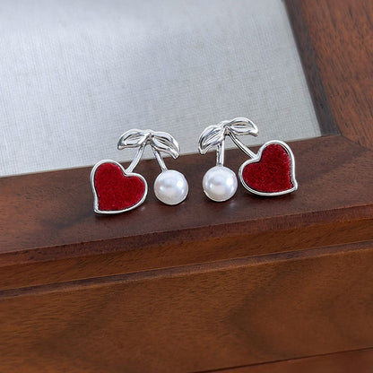 1 Pair Simple Style Classic Style Heart Shape Asymmetrical Plating Alloy Silver Plated Ear Studs