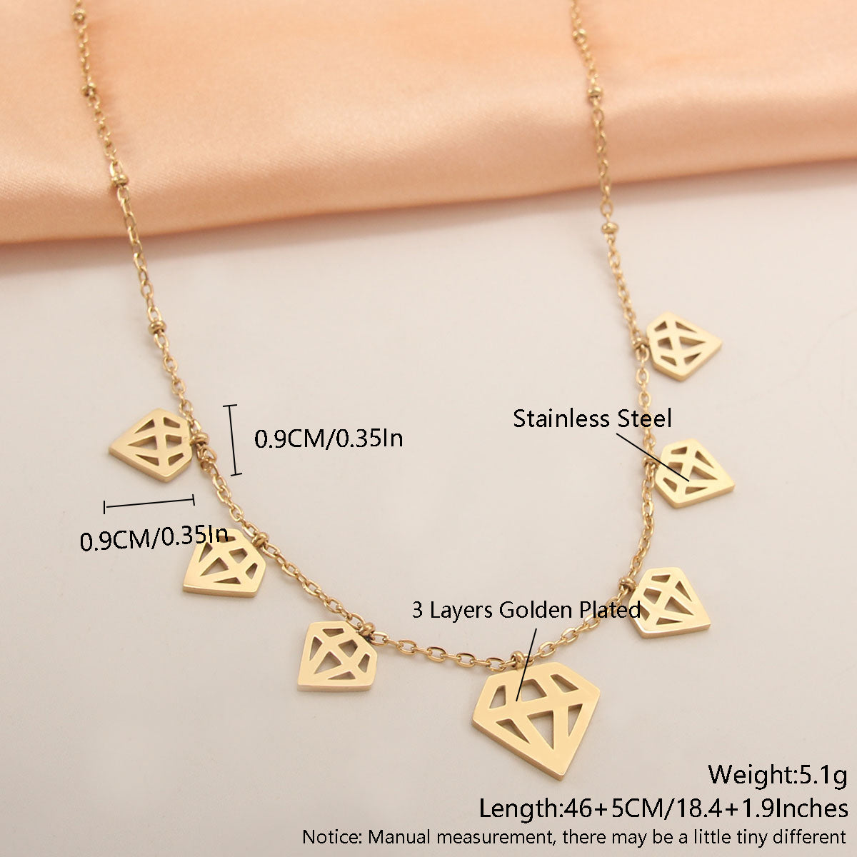 Wholesale Simple Style Solid Color Heart Shape Symbol Stainless Steel Plating 18k Gold Plated Gold Plated Necklace