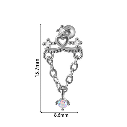 1 Piece Elegant Glam Flower Inlay Stainless Steel Zircon Earrings