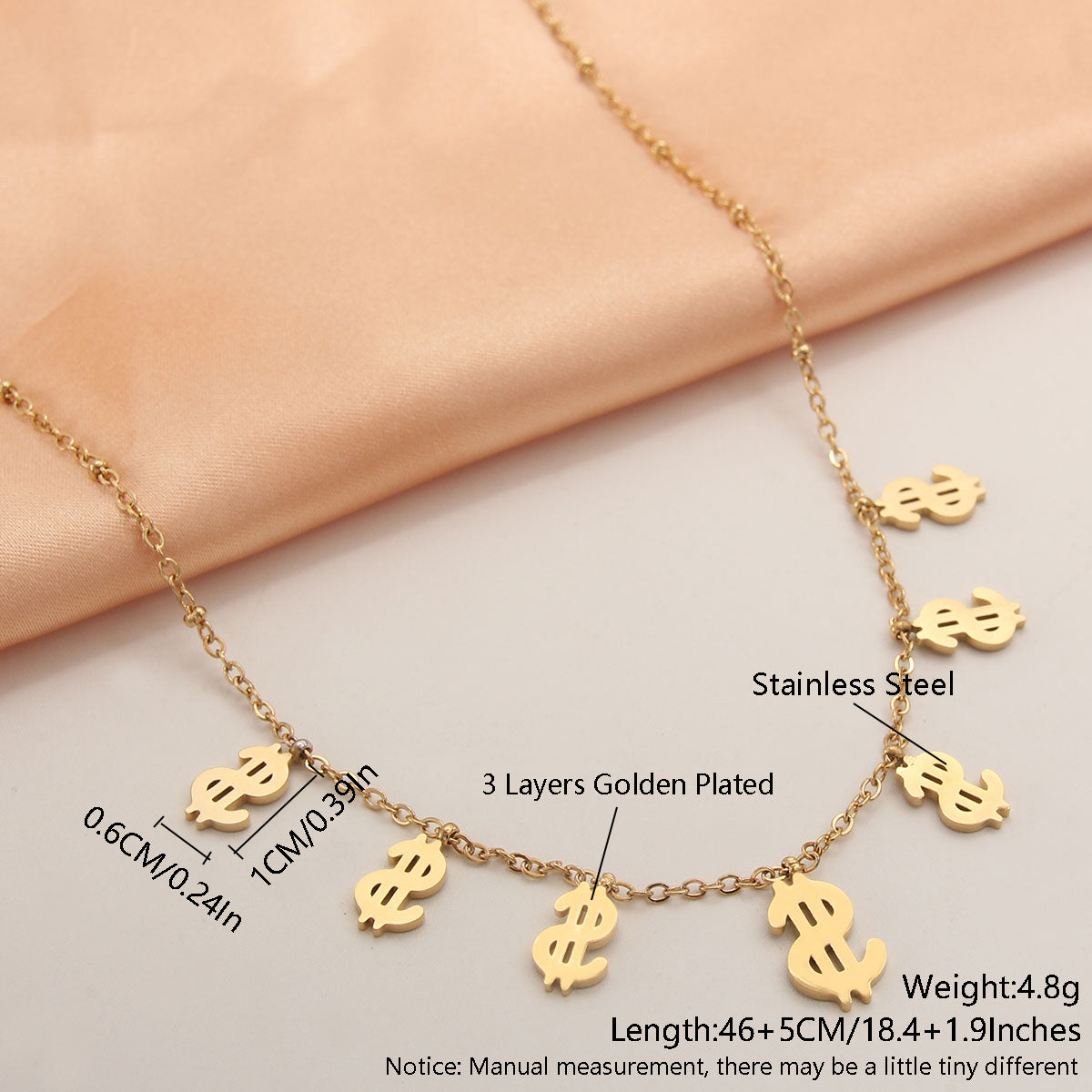 Wholesale Simple Style Solid Color Heart Shape Symbol Stainless Steel Plating 18k Gold Plated Gold Plated Necklace