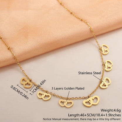 Wholesale Simple Style Solid Color Heart Shape Symbol Stainless Steel Plating 18k Gold Plated Gold Plated Necklace