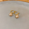 1 Pair Sweet Flower Plating Imitation Pearl Drop Earrings