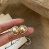 1 Pair Sweet Flower Plating Imitation Pearl Drop Earrings