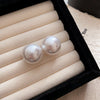 1 Pair Sweet Flower Plating Imitation Pearl Drop Earrings