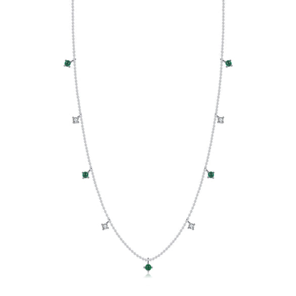 Ig Style Elegant Retro Round Sterling Silver Plating Inlay Zircon 14k Gold Plated Rhodium Plated Necklace