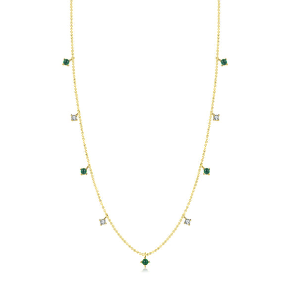 Ig Style Elegant Retro Round Sterling Silver Plating Inlay Zircon 14k Gold Plated Rhodium Plated Necklace