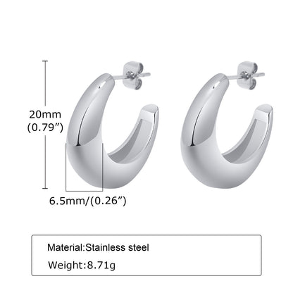 1 Pair Simple Style Classic Style Solid Color Plating Stainless Steel Gold Plated Earrings