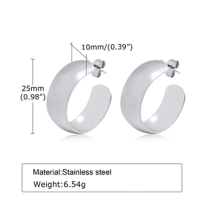 1 Pair Simple Style Classic Style Solid Color Plating Stainless Steel Gold Plated Earrings