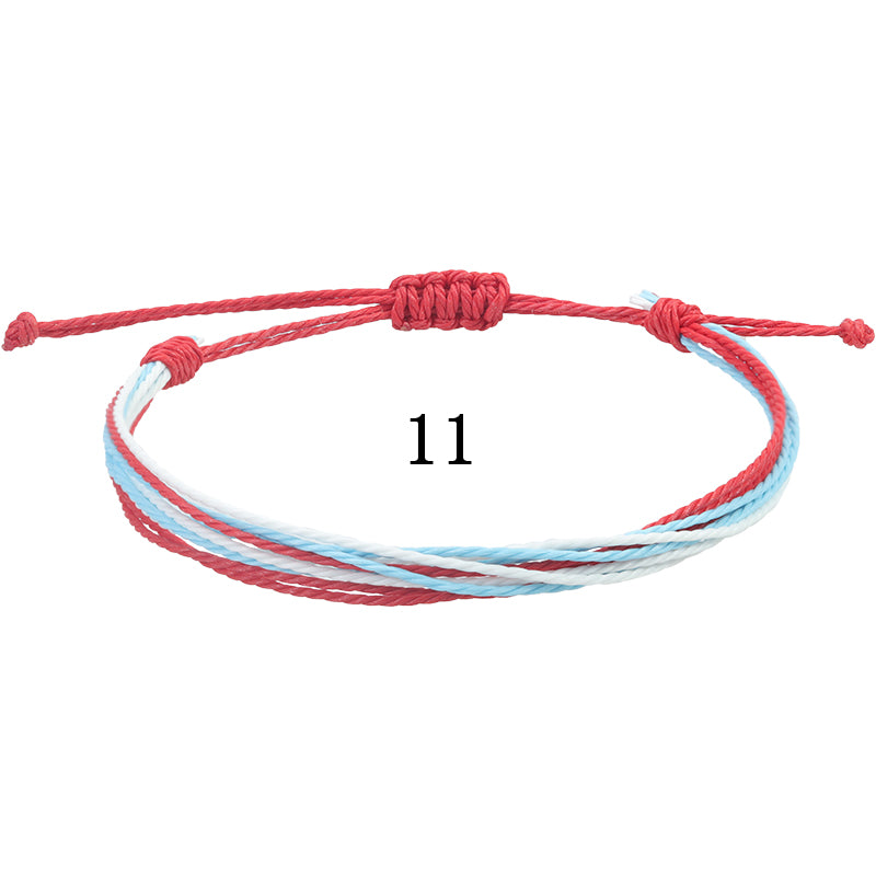 Ethnic Style Waves Wax Line Knitting Unisex Bracelets