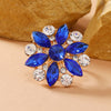 Shiny Flower Gold Plated Rhinestones Alloy Wholesale Open Rings