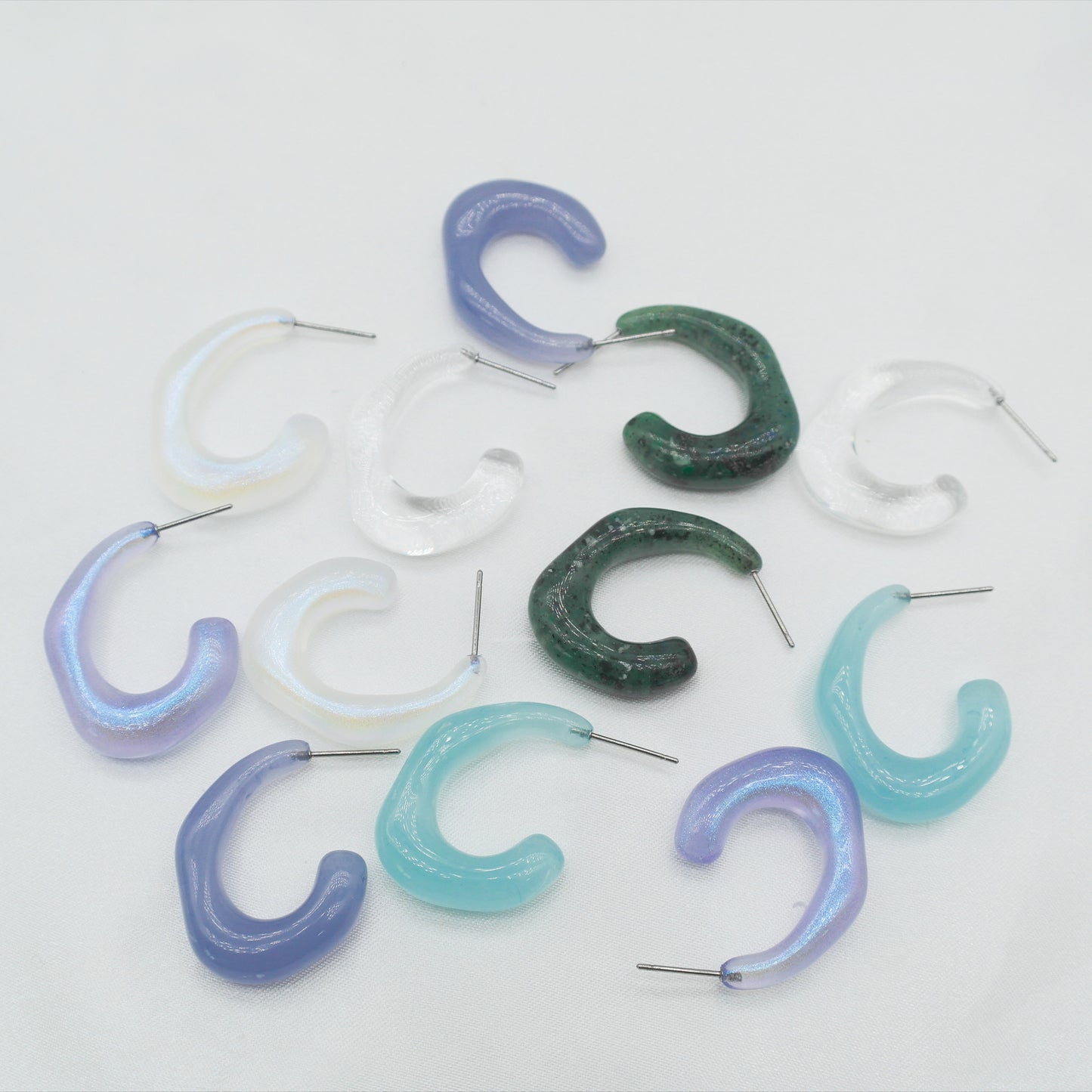 1 Pair Simple Style Commute Solid Color Irregular Arylic Ear Studs