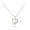 Simple Style Heart Shape Sterling Silver Inlay Rhinestones Pendant Necklace